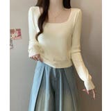 スクエアネックシンプルニットソー カットソー ニット | kirakiraShop | 詳細画像8