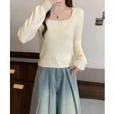 スクエアネックシンプルニットソー カットソー ニット | kirakiraShop | 詳細画像9
