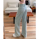 リボン刺繍ハイウエストライトブルーデニム ボトムス デニム | kirakiraShop | 詳細画像5