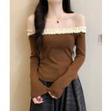 フリルショルダーショートニットトップス トップス ニット | kirakiraShop  | 詳細画像12 