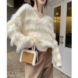 ループヤーンシャギーVネックニットトップス トップス ニット | kirakiraShop  | 詳細画像4 