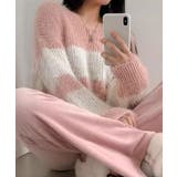 Vネックモヘア風ボーダーニットトップス トップス ニット | kirakiraShop  | 詳細画像11 