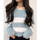 Vネックモヘア風ボーダーニットトップス トップス ニット | kirakiraShop  | 詳細画像37 