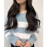 Vネックモヘア風ボーダーニットトップス トップス ニット | kirakiraShop  | 詳細画像39 