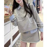 リボンスウェットミニスカートセットアップ トップス スウェットセットアップ | kirakiraShop | 詳細画像2