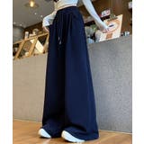 ネイビー | 微起毛スウェットワイドパンツ ボトムス ワークパンツ | kirakiraShop