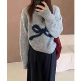 フロントリボンデザインニット 4色 トップス | kirakiraShop | 詳細画像18