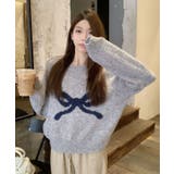 フロントリボンデザインニット 4色 トップス | kirakiraShop | 詳細画像25