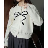 ラウンドネックリボンニットカーディガン トップス カーディガン | kirakiraShop  | 詳細画像4 