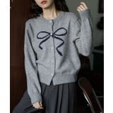 ラウンドネックリボンニットカーディガン トップス カーディガン | kirakiraShop  | 詳細画像9 