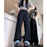 裾裏チェック柄デニムパンツ 4サイズ ボトムス | kirakiraShop  | 詳細画像2 