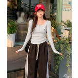 リボン刺繍ヘンリーネックロングTシャツ トップス フィット | kirakiraShop | 詳細画像25