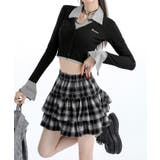 チェック柄ティアードミニスカート ミニスカート フレアスカート | kirakiraShop  | 詳細画像5 