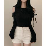 オープンショルダーリボンニットトップス トップス ニット | kirakiraShop  | 詳細画像2 