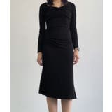 ブラック | サイドドローストリングワンピース ロングワンピース マキシワンピ | kirakiraShop 