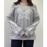 ワンショルダーリボンレーススウェットプルオーバー ロゴ スウェット | kirakiraShop | 詳細画像17