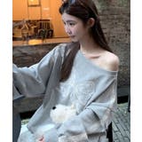 ワンショルダーリボンレーススウェットプルオーバー ロゴ スウェット | kirakiraShop | 詳細画像7