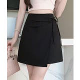 ブラック | サイドリボンラップスカートパンツ 3サイズ ボトムス | kirakiraShop 