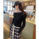 ワンショルダー長袖トップス トップス リブニット | kirakiraShop  | 詳細画像6 