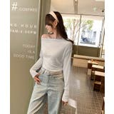 ワンショルダー長袖トップス トップス リブニット | kirakiraShop  | 詳細画像9 