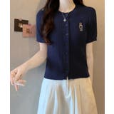 ワンポイントベア刺繍ニットカーディガン トップス カーディガン | kirakiraShop  | 詳細画像7 