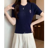 ワンポイントベア刺繍ニットカーディガン トップス カーディガン | kirakiraShop  | 詳細画像9 