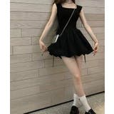 スクエアネックシャーリングバルーンワンピース ワンピース バルーンスカート | kirakiraShop  | 詳細画像2 