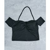 オフショルダーストラップ半袖Tシャツ トップス サマーカットソー | kirakiraShop  | 詳細画像13 