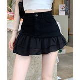 パンツ付きデニムフリルミニスカート ボトムス ミニスカート | kirakiraShop | 詳細画像3