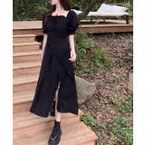 深スリットパフスリーブワンピース ロングワンピース マキシワンピ | kirakiraShop  | 詳細画像8 