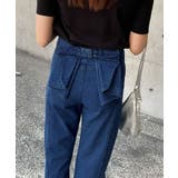 バックリボンハイウエストデニムワイドパンツ ボトムス デニムパンツ | kirakiraShop  | 詳細画像10 