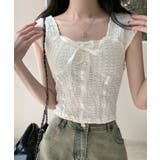 リボンレースノースリーブトップス トップス サマー | kirakiraShop  | 詳細画像6 