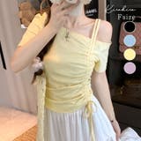 ワンショルダーサイドシャーリングトップス トップス ワンショルダー | kirakiraShop  | 詳細画像1 
