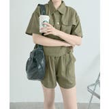 ステッチ半袖シャツジャケット+ショートパンツセットアップ セットアップ トップス | kirakiraShop | 詳細画像32
