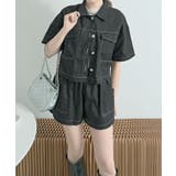 ステッチ半袖シャツジャケット+ショートパンツセットアップ セットアップ トップス | kirakiraShop | 詳細画像7