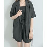 ブラック | 半袖ジャケット+ショートパンツセットアップ セットアップ トップス | kirakiraShop
