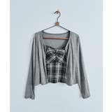 チェック柄ビスチェ&カーディガンセット トップス アンサンブル | kirakiraShop  | 詳細画像20 