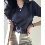 Vネックラグラン半袖ニットソー カットソー ニット | kirakiraShop | 詳細画像4