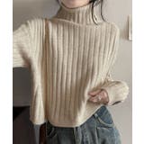 クロップド丈タートルネックリブニット カットソー ニット | kirakiraShop  | 詳細画像21 