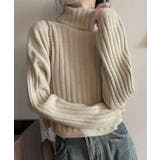 クロップド丈タートルネックリブニット カットソー ニット | kirakiraShop  | 詳細画像24 