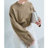 長袖クルーネックショート丈ニット トップス ニット | kirakiraShop  | 詳細画像34 