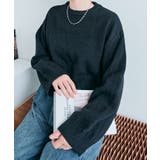 長袖クルーネックショート丈ニット トップス ニット | kirakiraShop  | 詳細画像7 