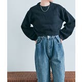 長袖クルーネックショート丈ニット トップス ニット | kirakiraShop  | 詳細画像9 