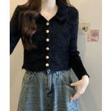 ゴールドボタンニットカーディガン トップス カーディガン | kirakiraShop  | 詳細画像4 