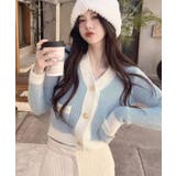 バイカラーニットカーディガン トップス カーディガン | kirakiraShop  | 詳細画像15 