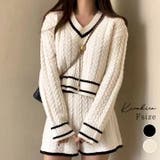 Vネックラインニット＋ニットショートパンツセットアップ セットアップ トップス | kirakiraShop  | 詳細画像1 