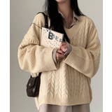 Vネックオーバーサイズニット トップス Vネック | kirakiraShop  | 詳細画像11 