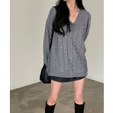 Vネックオーバーサイズニット トップス Vネック | kirakiraShop  | 詳細画像25 