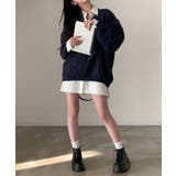 Vネックオーバーサイズニット トップス Vネック | kirakiraShop  | 詳細画像34 