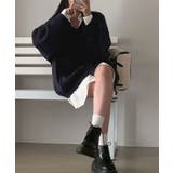 Vネックオーバーサイズニット トップス Vネック | kirakiraShop  | 詳細画像36 